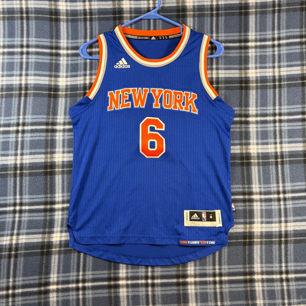 Adidas Kids NBA New York Knicks Porzingis 6 Swingman Jersey Blue Medium 10-12